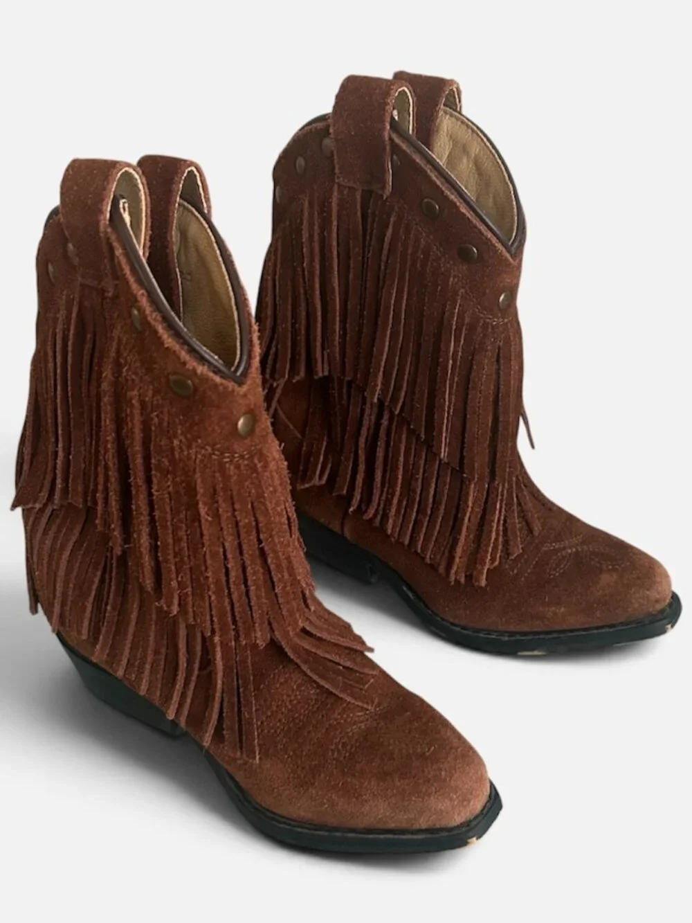 Smoky Mountain Girls Wisteria Double Fringe Tan Western Boot Size 9 Cowgirl Boot